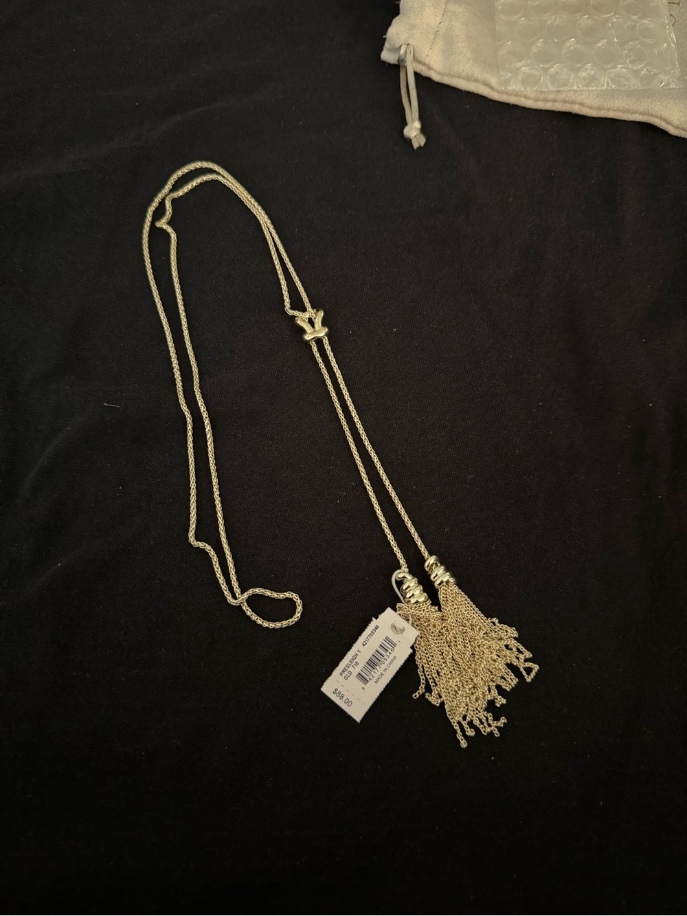 Kendra Scott Gold Double Chain Tassel Necklace